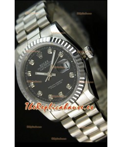 Rolex Réplica Datejust Mens Reloj Japonés Carcasa Negra – 41 MM