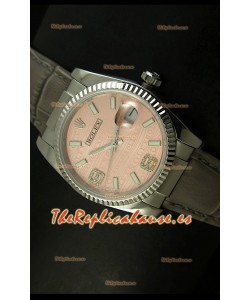 Rolex Réplica Datejust Reloj Suizo – 37MM - Carcasa Champaña/Malla Gris