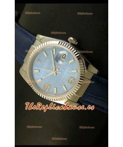 Rolex Réplica Datejust Reloj Suizo – 37MM - Carcasa Azul/Malla