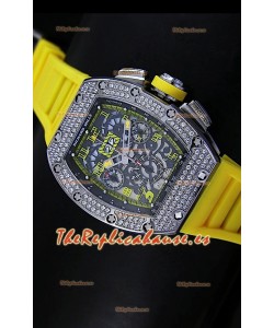 Richard Mille Edición Felipe Massa, Reloj Réplica Suiza de Titanio con correa amarilla