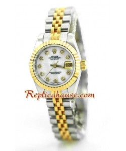 Rolex Réplica Datejust - Dos Tonos - Dama -