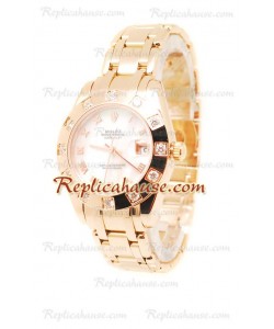 Pearlmaster Datejust Rolex Reloj Japonés en Oro Rosa y Dial color Perla - 34MM