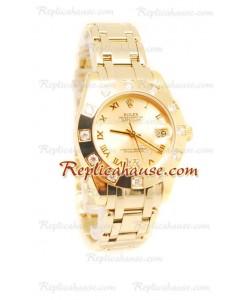 Datejust Rolex Reloj Japonés en Oro Amarillo y Dial dorado - 36MM