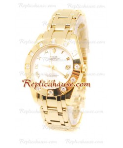 Datejust Rolex Reloj Japonés en Oro Amarillo y Dial Blanco - 36MM