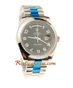 Rolex Réplica Day Date II Silver Reloj Suizo - 41MM