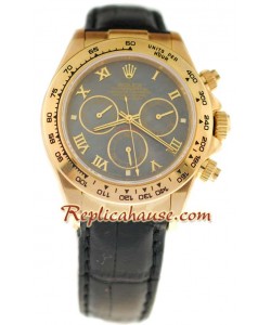 Reloj Rolex Réplica Daytona Oro 18K con correa de cuero