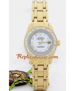 Rolex Réplica Datejust - Gold - Dama -