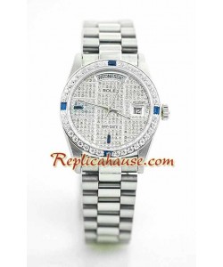 Rolex Réplica Day Date Silver - Diamond