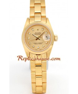 Rolex Réplica Datejust - Gold - Dama -
