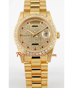 Rolex Réplica Day Date Gold Diamond