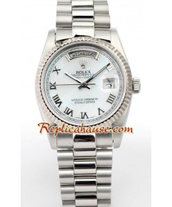 Rolex Réplica Day Date-Silver
