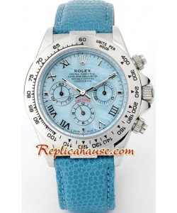 Rolex Réplica Daytona Blue Leather Reloj para hombre