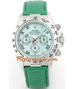 Rolex Réplica Daytona Green Leather Reloj para hombre