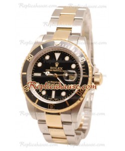 Rolex Submariner Dos Tonos Cara Negra Reloj 40MM