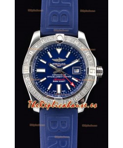 Breitling Avenger II Steel GMT Reloj Suizo a Espejo 1:1 Última Edición - Dial Azul