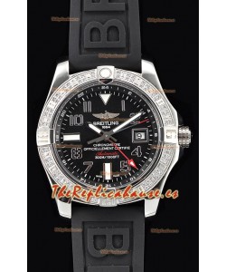 Breitling Avenger Steel GMT Reloj Suizo a Espejo 1:1 Última Edición - Dial Negro