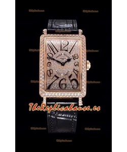 Franck Muller Largo Island Color Dreams Oro Rosado Reloj Suizo en Correa Negra