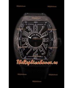 Franck Muller Vanguard Reloj Suizo Caja de Carbono Índices color Negro