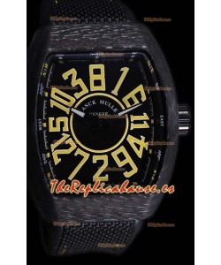 Franck Muller Vanguard Reloj Suizo Caja de Carbono Índices color Negro