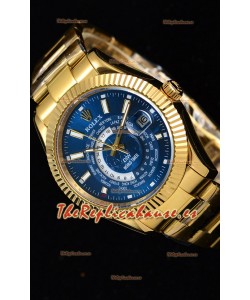 Rolex SkyDweller Reloj Suizo Caja de Oro Amarillo de 18 K - Edición DIW Dial Azul