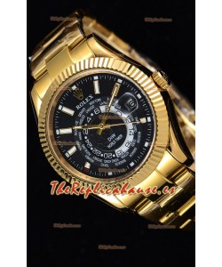 Rolex SkyDweller Reloj Suizo Caja de Oro Amarillo de 18 K - Edición DIW Dial Negro
