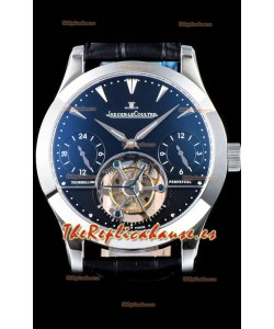 Jaeger LeCoultre Perpetual Tourbillon 904L Caja de Acero Dial Negro Reloj Réplica Suizo