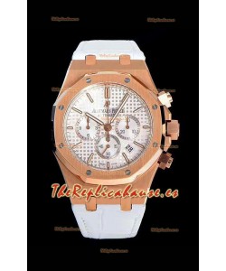 Audemars Piguet Royal Oak Chronograph Dial Blanco Reloj Réplica a espejo 1:1 de Acero 904L