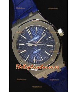 Audemars Piguet Royal Oak 41MM Dial Azul Correa de Piel - Reloj Réplica a espejo 1:1, Edición Última