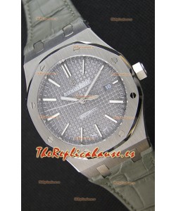 Audemars Piguet Royal Oak 41MM Dial Gris Correa de Piel - Reloj Réplica a espejo 1:1, Edición Última