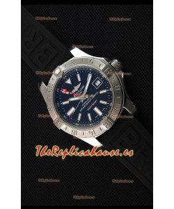 Breitling Avenger II GMT Reloj Replica Suizo a Espejo 1:1 Dial Negro