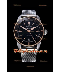 Breitling SuperOcean Heritage II 44MM Dial Negro de Dos Tonos Acero 904L, Reloj Réplica a Espejo 1:1