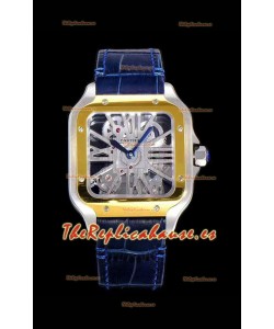 Cartier Santos DUMONT Skeleton Reloj con Bisel de Dos Tonos, Réplica Suizo