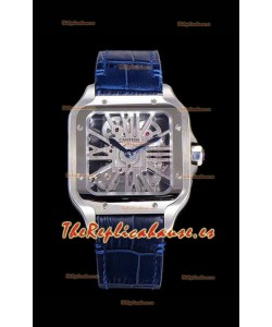 Cartier Santos DUMONT Skeleton Reloj Suizo de Acero Inoxidable