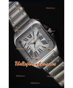 Cartier Santos 100 42MM Reloj Carcasa Suiza con Movimiento Japonés