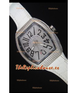 Franck Muller Vanguard Reloj Replica Suizo, Dial con Diamantes Incrustados