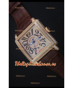 Franck Muller Conquistador King Reloj Replica Suizo Automático en Oro Rosado