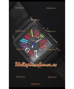 Franck Muller Conquistador King Automatic Crazy Colors Reloj Replica Suizo Caja con Revestimiento en PVD