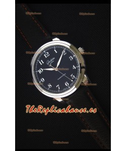 Glashuette Senator Excellence Dial Negro, Caja de Acero Reloj Replica Suizo
