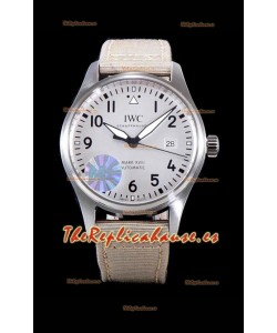 IWC Pilot's MARK XVIII Aviator 1:1 Reloj Suizo en Caja de Acero 904L - Correa de Nylon color Beige