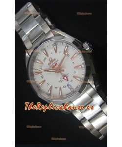 Omega Seamaster COAX GMT Reloj Suizo de Acero Inoxidable Dial Blanco