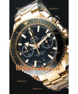 Omega Seamaster Planet Ocean 600M Reloj Réplica Cronógrafo a espejo 1:1 en Oro Rosado