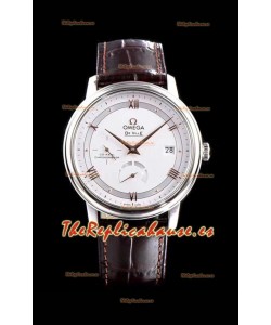 Omega De Ville Prestige Power Reserve Reloj Réplica Suizo a Espejo 1:1 Acero 904L Dial Blanco