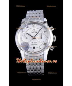 Omega De Ville Chronograph Reloj Réplica a Espejo 1:1 en Dial Blanco 42MM