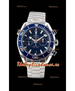 Omega Planet Ocean 600M Chronograph Reloj Réplica Suizo a Espejo 1:1 Acero 904L Dial Azul