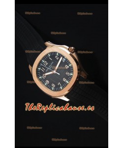 Patek Philippe Aquanaut Jumbo Rose Gold 1:1 Reloj Replica a Espejo Dial coloreado en Negro