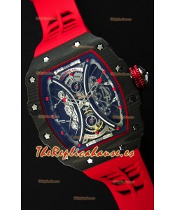 Richard Mille RM53-01 Pablo Mac Donough Caja de Carbón Forjado color Rojo Reloj Réplica Suizo