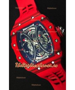 Richard Mille RM53-01 Pablo Mac Donough Caja de Carbón Forjado color Rojo Reloj Réplica Suizo