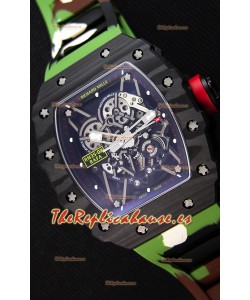 Richard Mille RM35-02 Rafael Nadal Caja de Carbón Forjado con Correa de Goma tipo Camuflaje