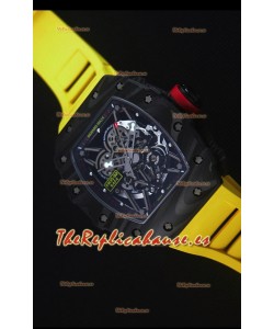 Richard Mille RM035-2 Rafael Nadal Caja de Carbón Forjado con Correa de Goma Amarillo