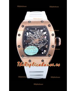 Richard Mille RM035 AMERICAS Reloj Réplica en Oro Rosado 18K Correa Blanca